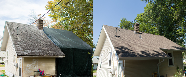 Home Repair Roof Before and After