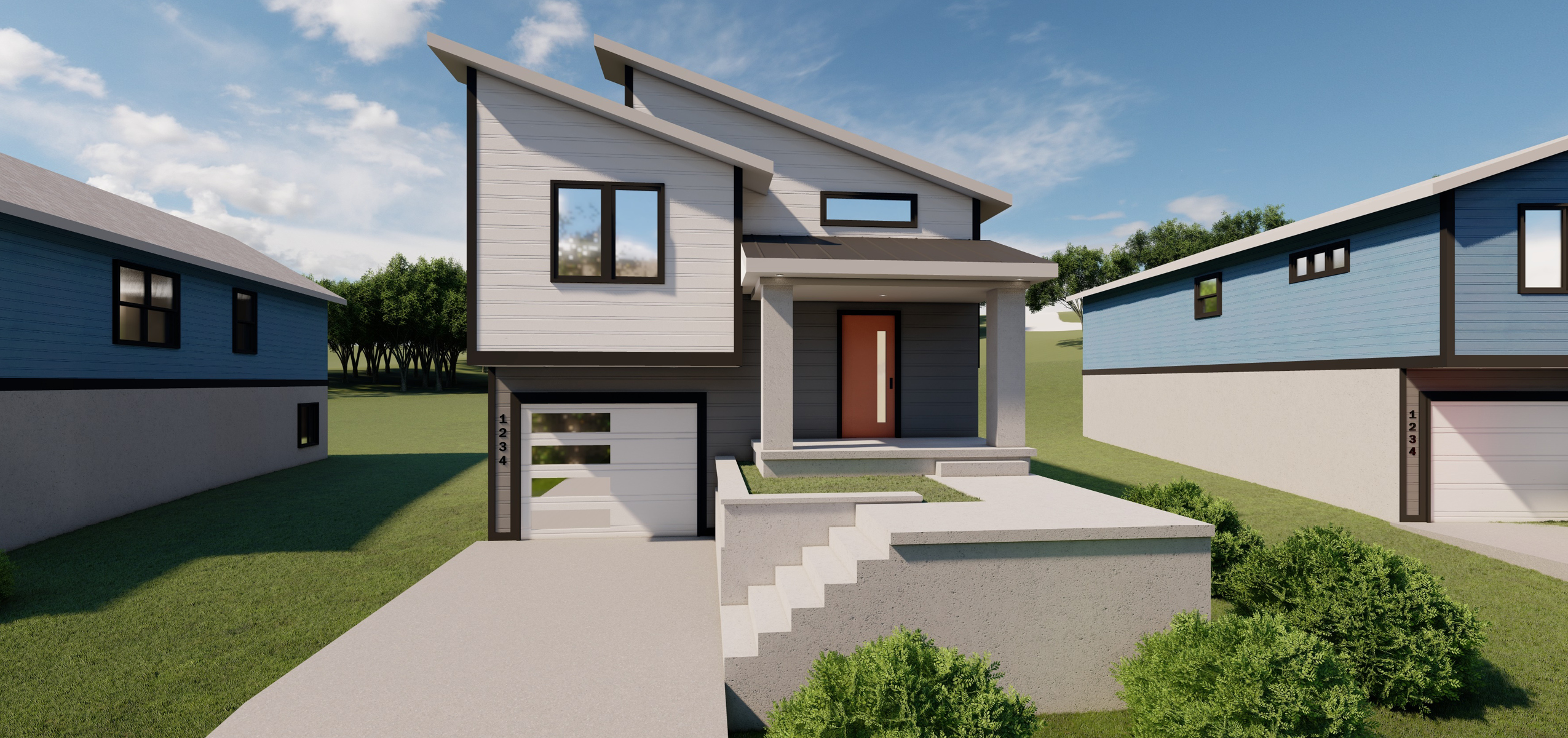 Rendering of a single family home for the new development.