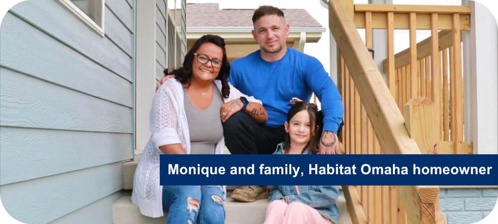 Monique and family, Habitat Omaha homeowner